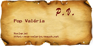 Pop Valéria névjegykártya